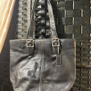 Coach VINTAGE Y2K Hampton Black Leather Tote